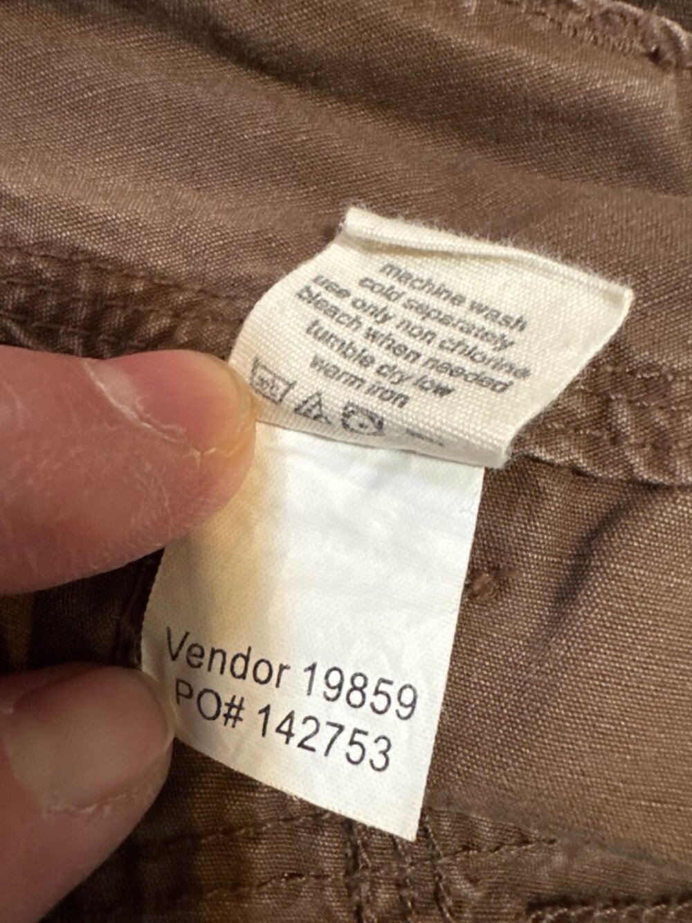 Brown Lilu Womens Cargo Bermuda Shorts Size 9 100% Cotton Roll-Up Hem Pockets - Picture 5 of 5